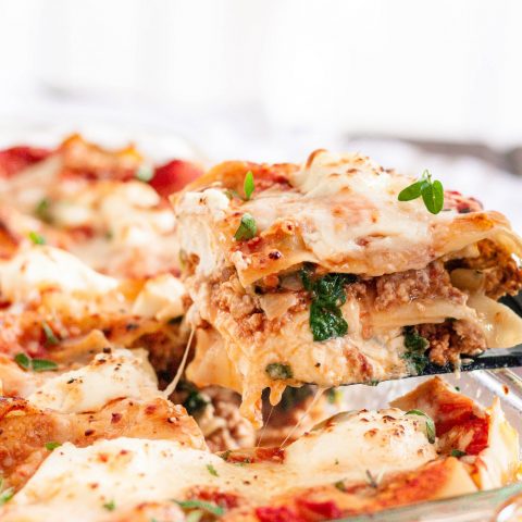Turkey Spinach Lasagna {Lighter Lasagna Recipe} - Goodie Godmother