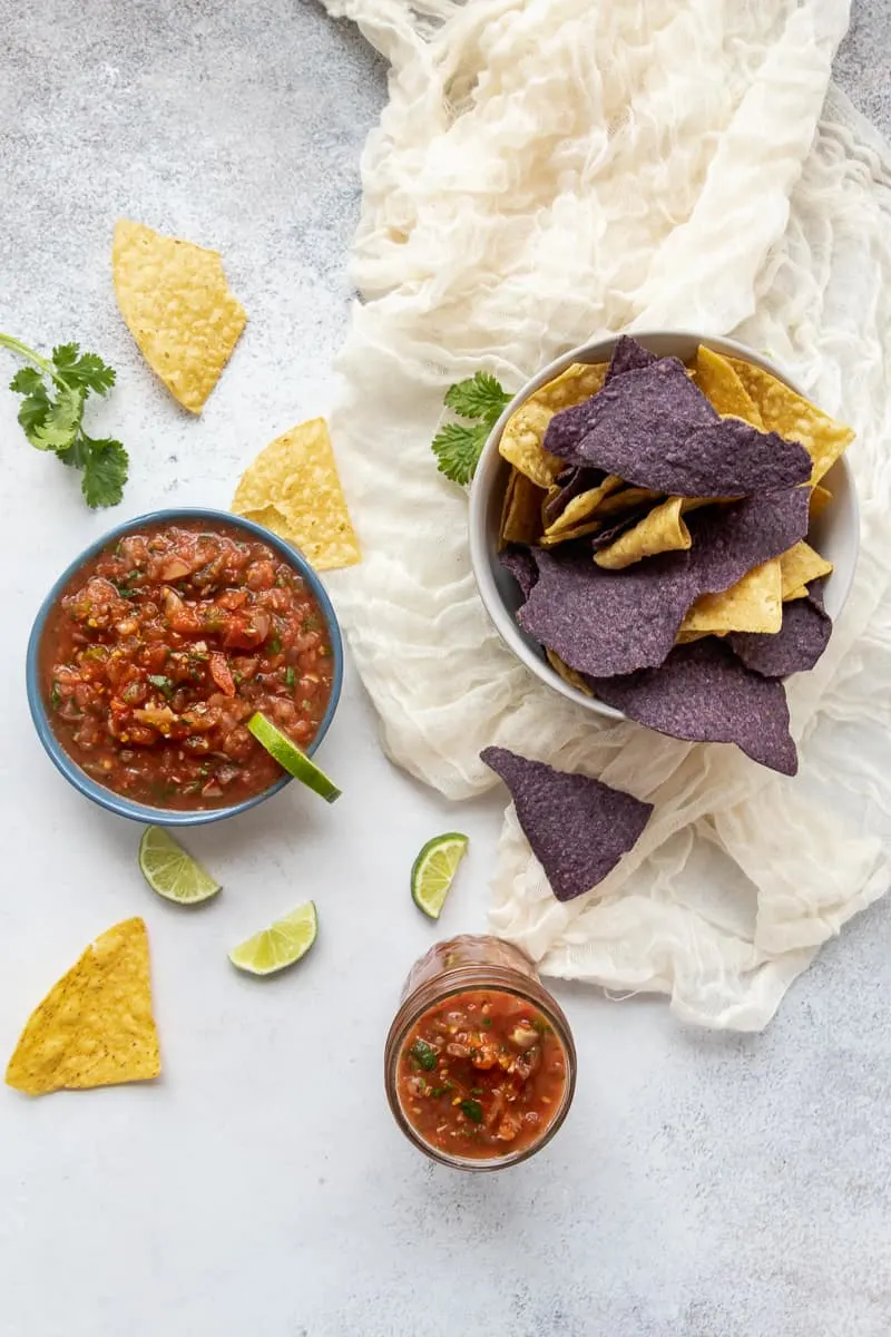 roasted tomato salsa with chips