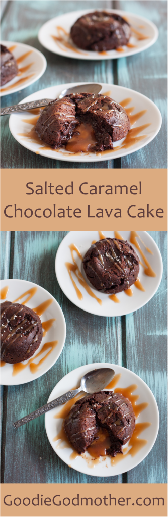 Make salted caramel lava cakes at home with this easy recipe! A delicious Valentine's Day dessert idea brought to you by GoodieGodmother.com