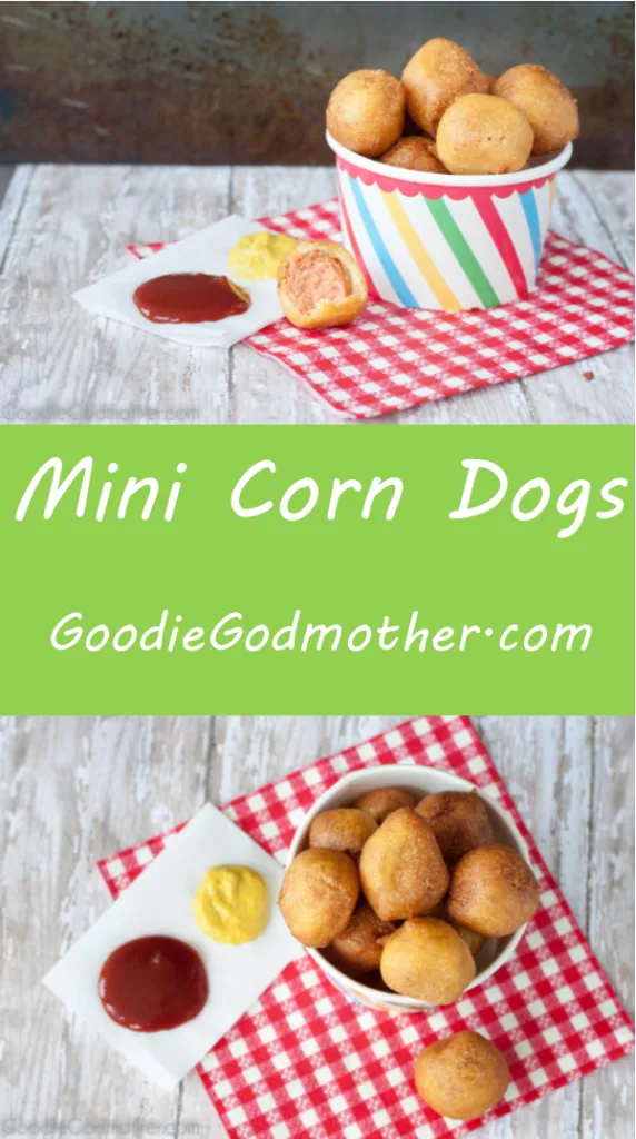Enjoy fair food at home! Mini corn dog recipe from scratch