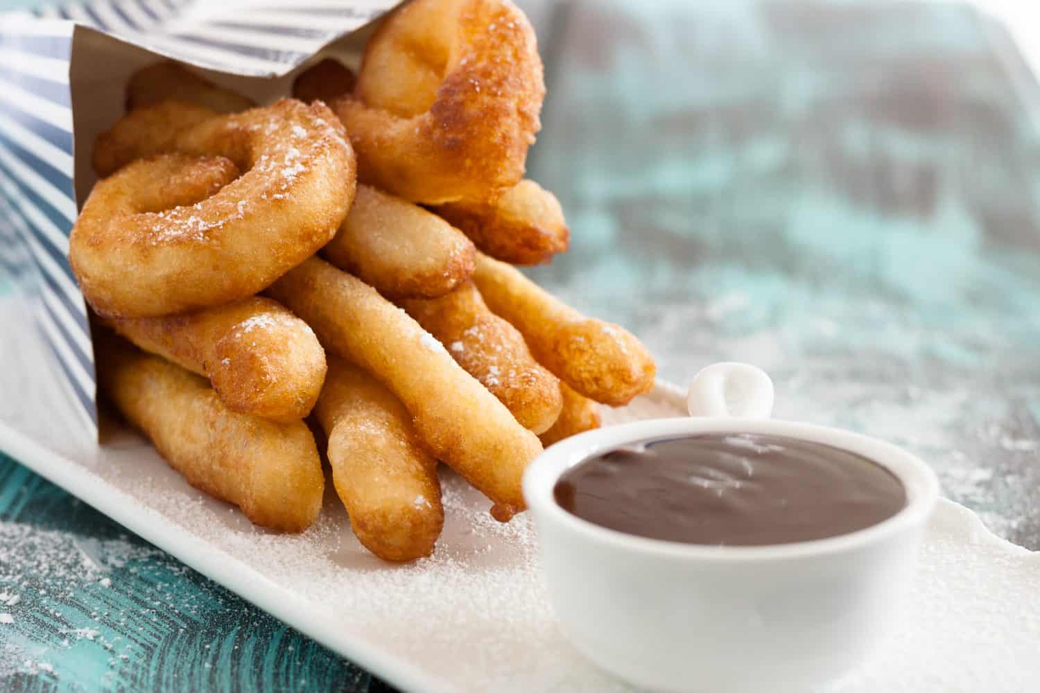  Spanish churros and chocolate are a common snack or even breakfast in Spain. This recipe - inspired by a trip to visit family - is a surprisingly easy Spanish treat. * Recipe on GoodieGodmother.com