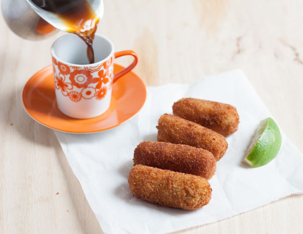 Travel to Miami not required. Make Cuban croquetas de jamon at home with this easy to follow recipe. You can even make them in advance and cook from frozen! Croquetas are a perfect afternoon snack paired with Cuban coffee, light lunch, appetizer, or party food idea. * GoodieGodmother.com