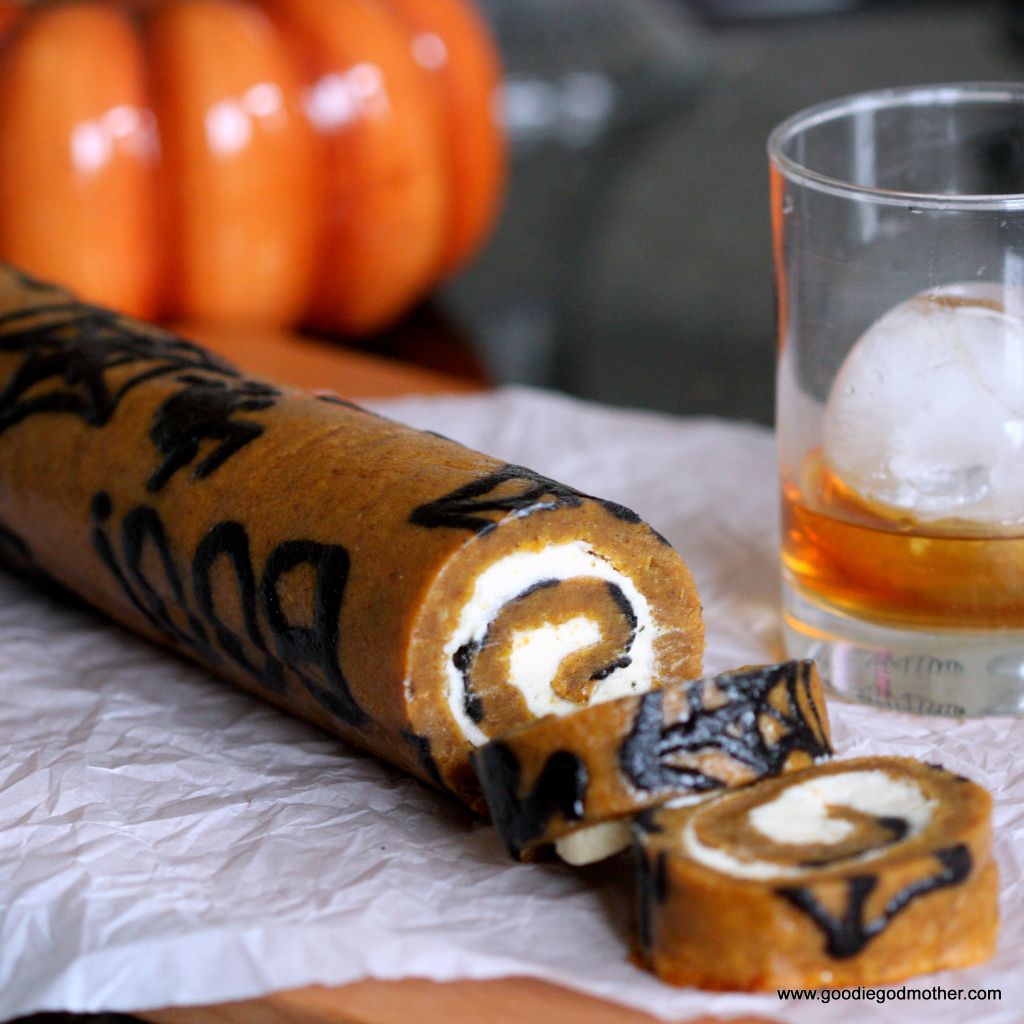Bourbon Cream Cheese Pumpkin Roll Recipe on Goodie Godmother