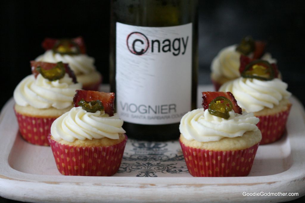 Candied jalapeno bacon viogner cupcake recipe on Goodie Godmother