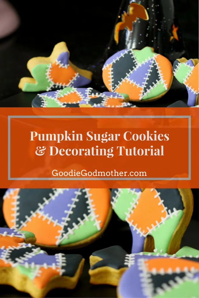 Make pumpkin flavored sugar cookies that hold their shape with this pumpkin sugar cookie dough recipe! Video included demonstrating a Frankenstein-inspired royal icing decorating tutorial. These would also be cute for Thanksgiving cookies! * Recipe on GoodieGodmother.com