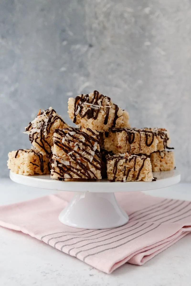 Coconut Rice Krispie Treats - Barefeet in the Kitchen