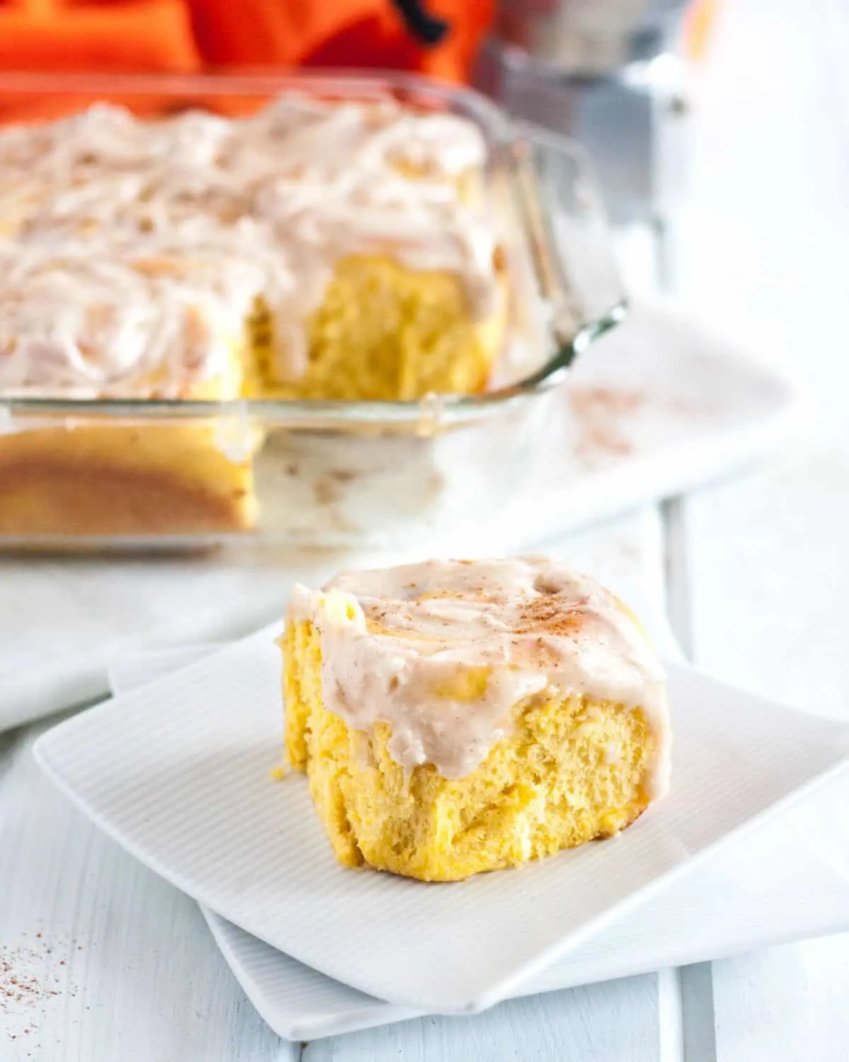 Prep these from scratch pumpkin cinnamon rolls the night before and bake the next morning for an amazing breakfast treat! With pumpkin in both the batter and filling, this may just be the only pumpkin cinnamon roll recipe you'll need!