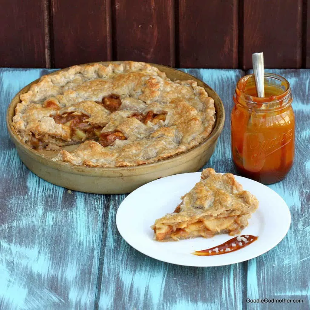 Salted Caramel Apple Pie from scratch with an all butter crust