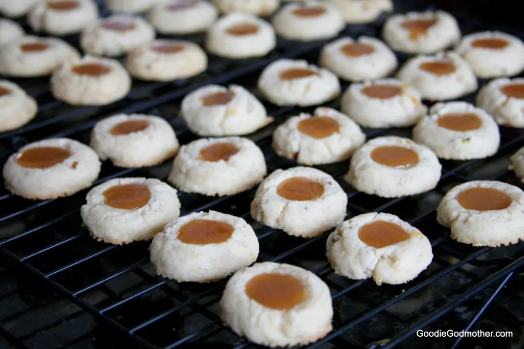 Turtle Thumbprint Cookies with homemade caramel