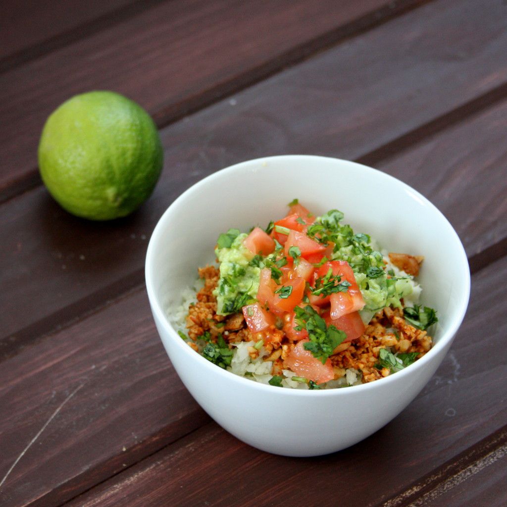 Cilantro Lime Cauliflower Rice Taco Bowl - Vegan