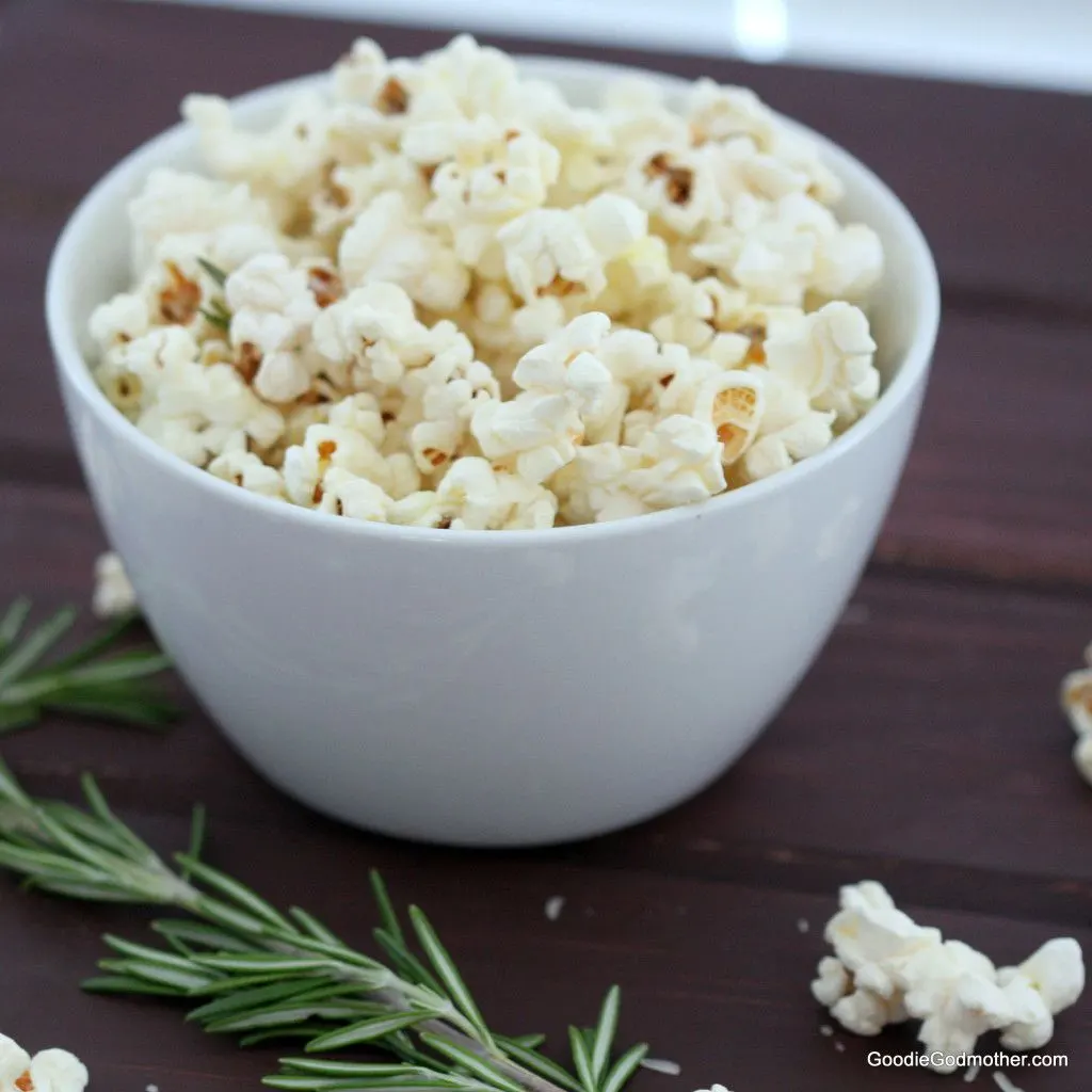 Gourmet Popcorn Recipe Rosemary and Asiago Cheese
