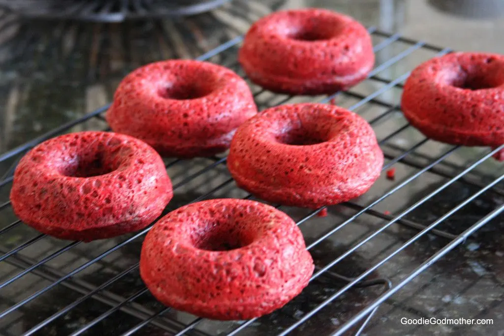 Red Velvet Doughnuts Cooling