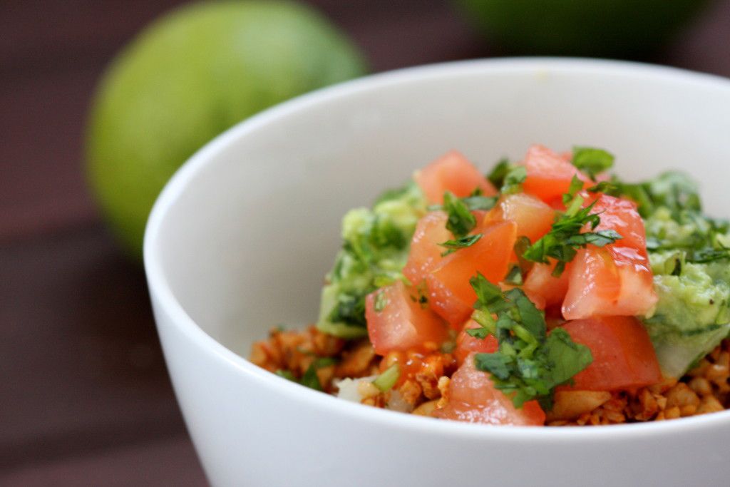 Vegan Taco Bowl with Cilantro Lime Cauliflower Rice
