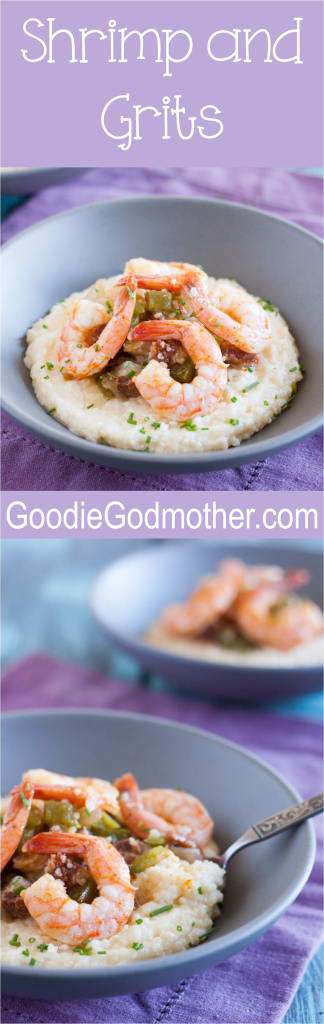 Shrimp and Grits is the perfect Southern comfort food. So delicious and easy to make at home from scratch! Get the recipe on GoodieGodmother.com