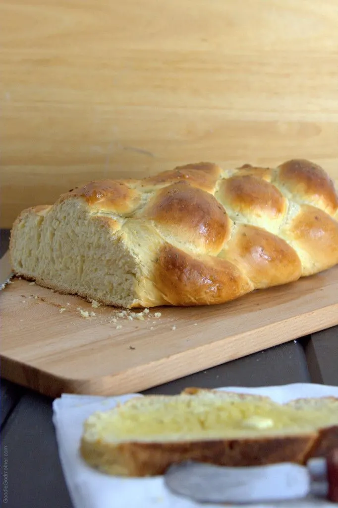 Challah bread recipe with flavors inspired by Texas toast! The blog post also has a video showing you how to make a 6 strand braid.
