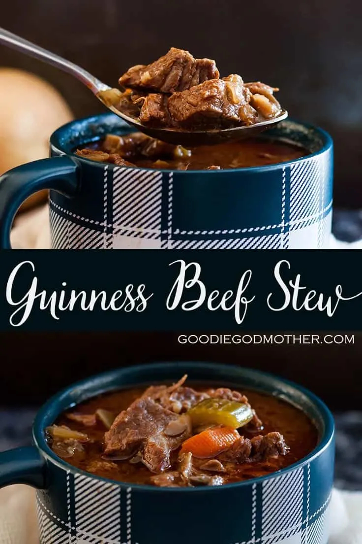 Easy to make, and customize,  this easy Guinness beef stew recipe is a cold weather family favorite around Saint Patrick's Day.  * GoodieGodmother.com