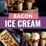 Creamy, salty, and sweet... candied bacon ice cream is a great unique homemade ice cream recipe to cool off in the heat! Get the candied bacon ice cream recipe on GoodieGodmother.com #bacon #icecream #dessertideas #dessertrecipe #glutenfree #howtomake #icecream #bacondesserts