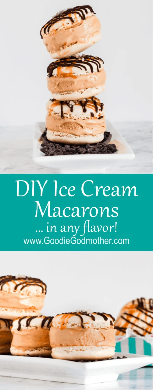 Beat the heat with a fancy treat when you make ice cream macarons! This ice cream macaron tutorial will walk you through the steps for making your own ice cream macarons in any flavor you'd like. The demonstrated recipe is for salted caramel ice cream macarons. * Recipe on GoodieGodmother.com
