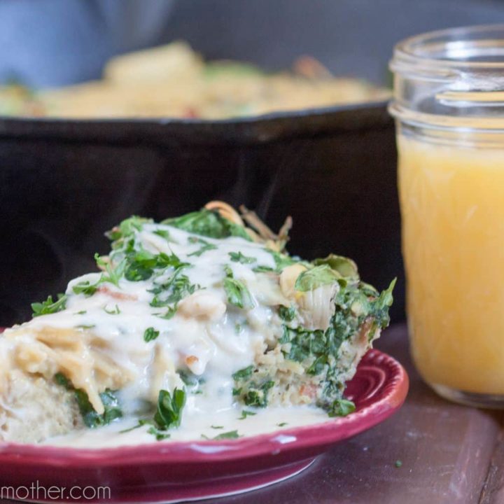 Bookmark this delicious and easy spinach artichoke frittata recipe for your next brunch!