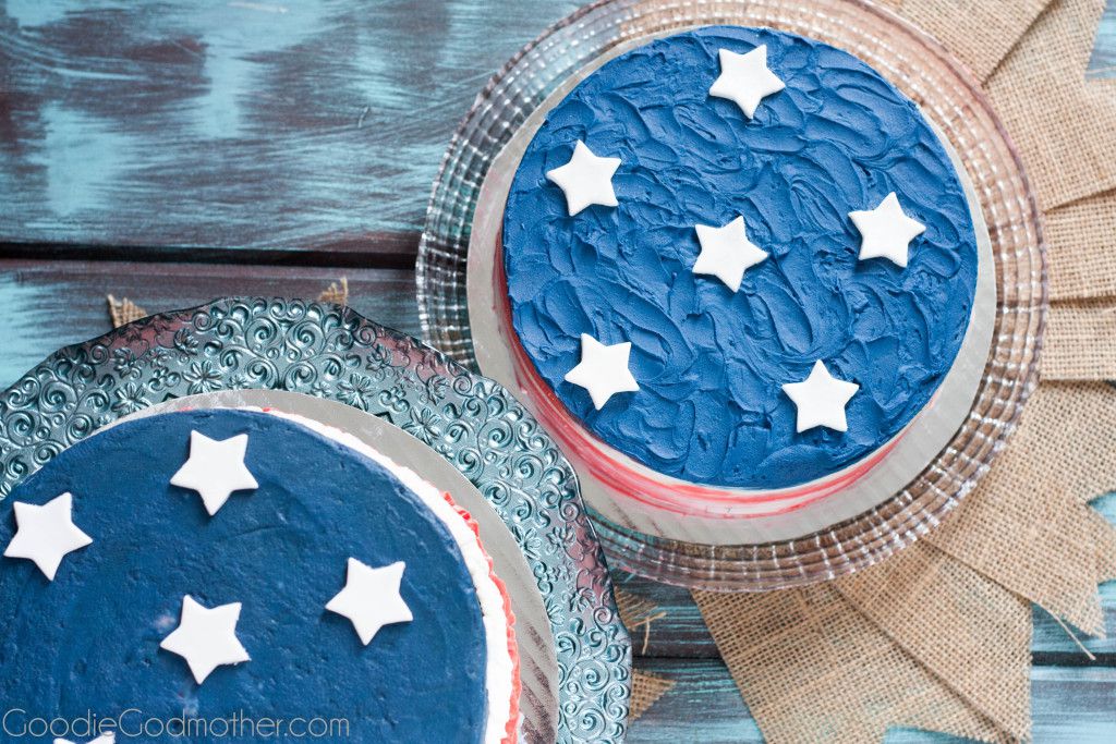 Save this easy, from scratch, patriotic funfetti cake recipe! Includes video link for two easy cake decorating tutorial videos. *Goodie Godmother*