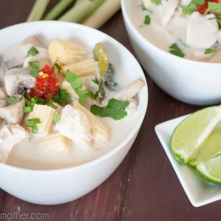 Thai ginger lemongrass soup - Authentic Tom Kha Gai - A nourishing and healthy Thai soup recipe by GoodieGodmother.com
