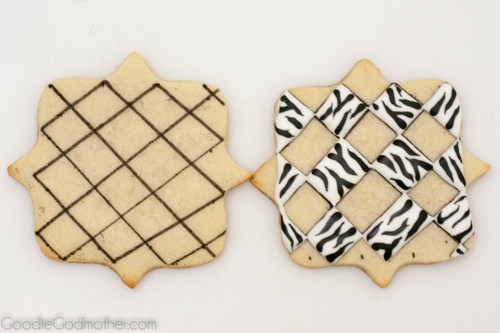Learn to make stunning quilted animal print sugar cookies on GoodieGodmother.com