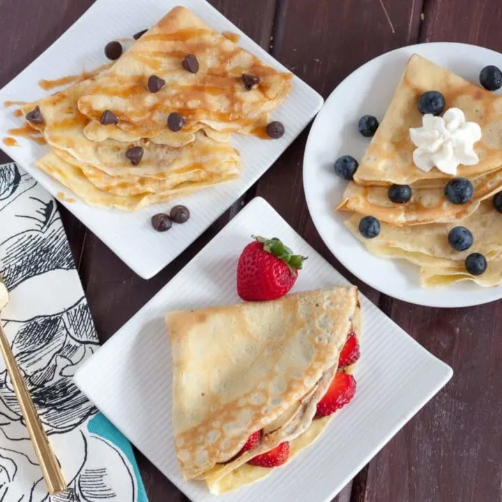 Sweet French Crepes recipe - easy to make sweet crepes recipe with no required batter rest time.