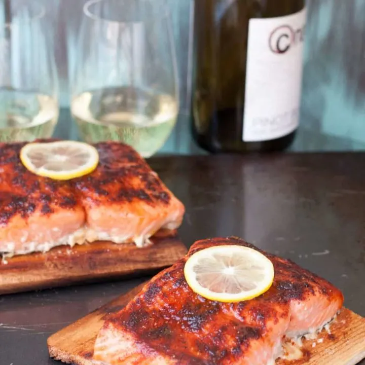 Individual cedar planks are an elegant way to prepare and plate salmon, and easier to make than you'd think! Recipe on GoodieGodmother.com