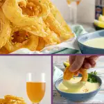 Beer Battered Old Bay Onion Rings with Creamy Lemon Dipping Sauce - An appetizer or side dish that's boardwalk ready, no matter where you are! * GoodieGodmother.com #onionrings #friedfood #foodideas #oldbay #sidedish #appetizer #dippingsauce