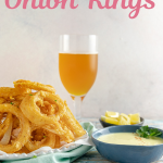 Beer Battered Old Bay Onion Rings with Creamy Lemon Dipping Sauce - An appetizer or side dish that's boardwalk ready, no matter where you are! * GoodieGodmother.com #onionrings #friedfood #foodideas #oldbay #sidedish #appetizer #dippingsauce