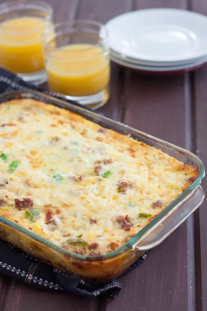 Actually HEALTHY *and* delicious, this low carb breakfast bake is perfect for weekend mornings. Make extra for easy, healthy weekday breakfasts because it reheats really well! 
