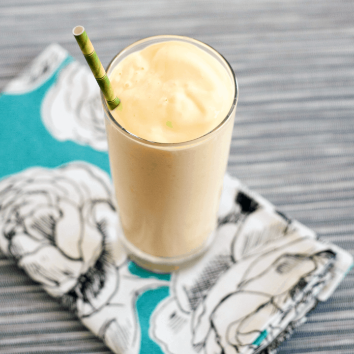 A refreshing mango yoghurt drink that's easy to make at home! This mango lassi recipe is really good, economical, and uses frozen mango, so you can make it year-round.