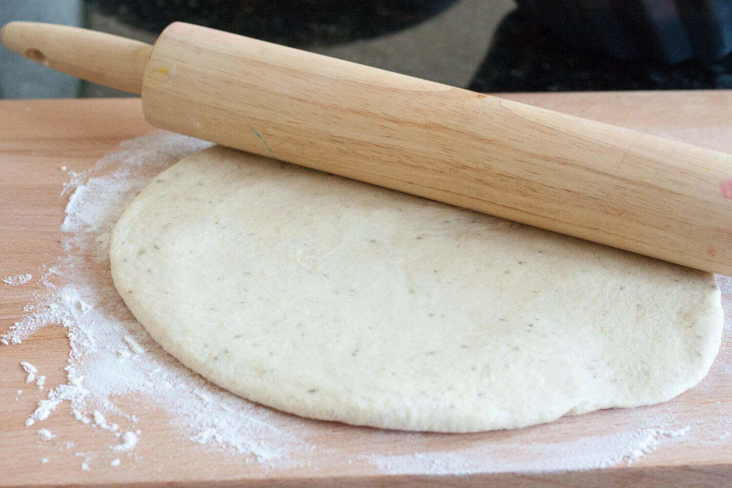 Super easy make-ahead pizza dough using your food processor! Recipe on GoodieGodmother.com