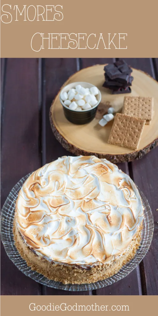 S'mores Cheesecake is a perfect anytime dessert. Love the creamy cheesecake topped with milk chocolate ganache and toasted marshmallow fluff. So so good!
