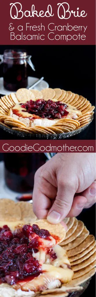 Baked brie is an impressive, yet easy holiday appetizer! This recipe tops the baked brie with a fresh cranberry balsamic compote that keeps you coming back for bite after bite!