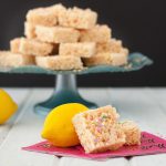 A fun take on a classic dessert, these lemon crispy rice treats are delicious and use only fresh lemon for flavor!