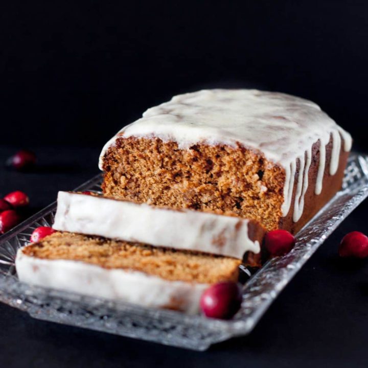 Moist, spiced, gingerbread loaf cake is a mouthwatering way to start the Christmas baking season! This recipe makes the house smell amazing!