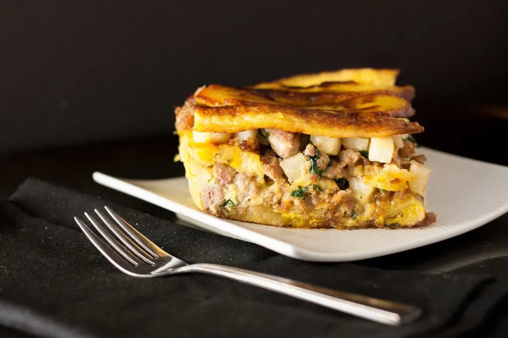 A show-stopping Puerto Rican Pastelon made HEALTHY! This salty sweet breakfast casserole is gluten free, paleo, and Whole30, but tastes rich enough to please every palate at the breakfast table.