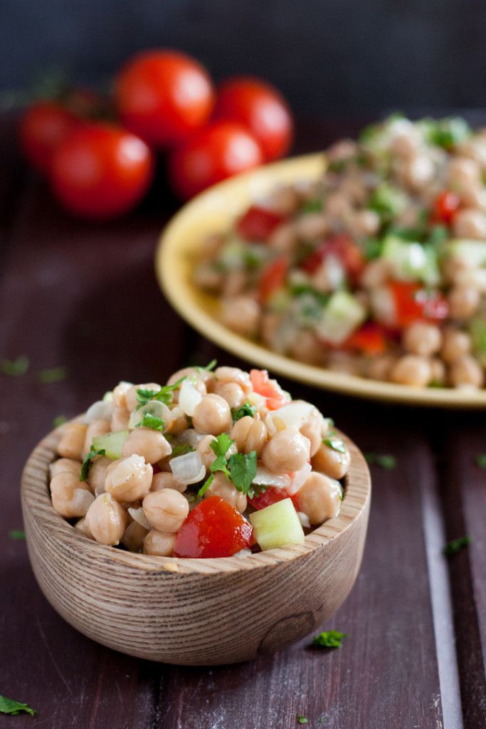 This easy, flavorful chickpea salad is a healthy make ahead side dish or light lunch!