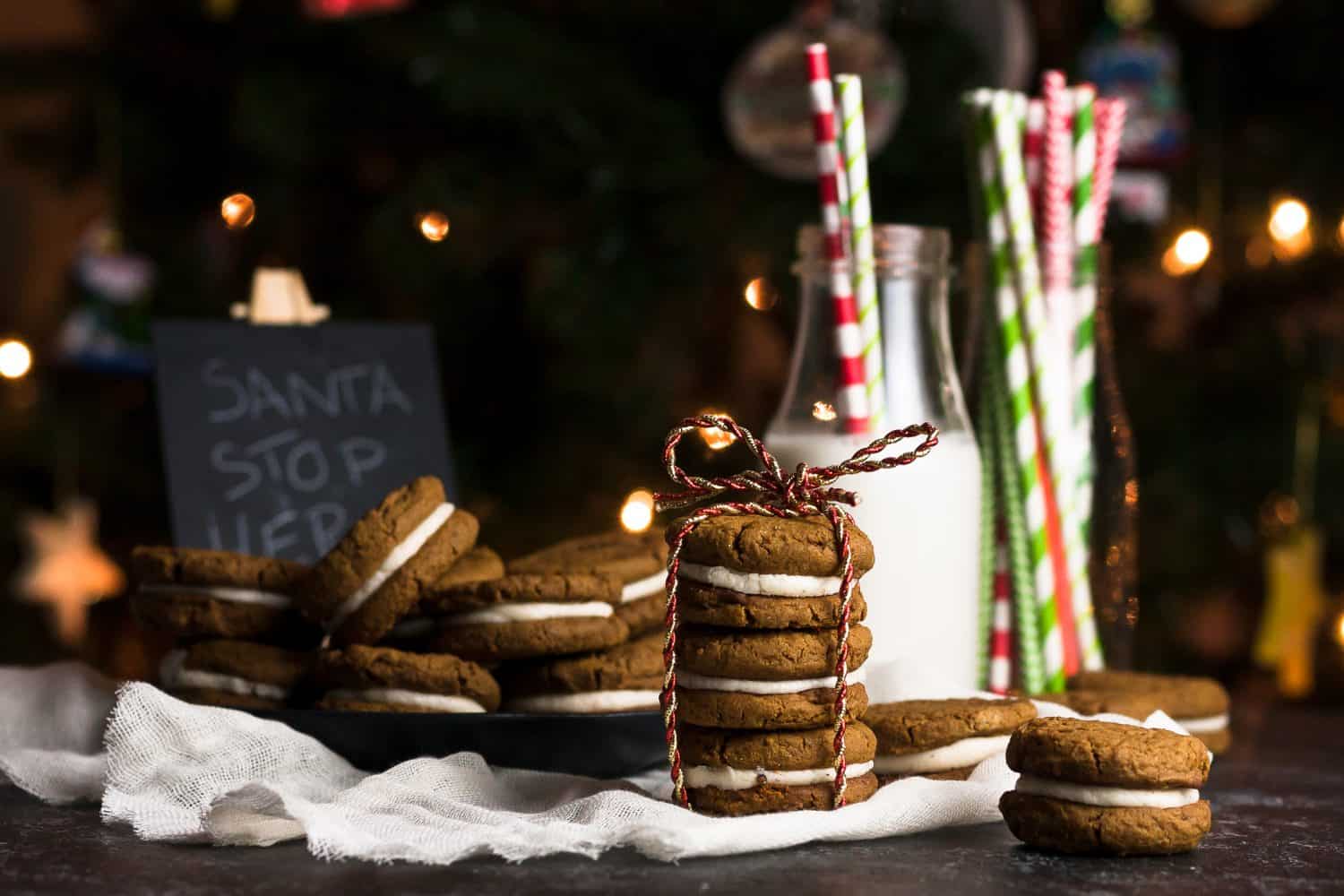 Two iconic holiday flavors wrapped up into one "first cookie gone at the cookie swap" recipe. Make gingerbread eggnog sandwich cookies for someone on your Nice List.  * Visit GoodieGodmother.com for the recipe!