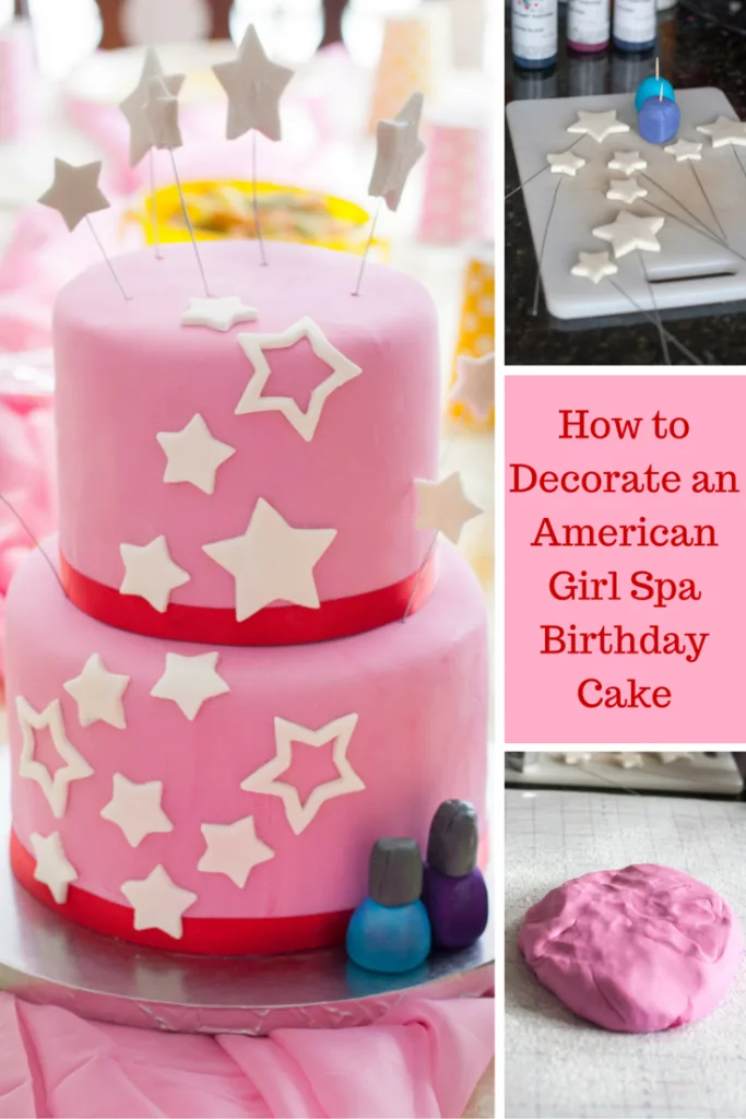 How to decorate an American Girl Spa birthday cake! Easy to do, even for those new to fondant, and perfect for the American Girl lover in your life! Read the full tutorial on GoodieGodmother.com