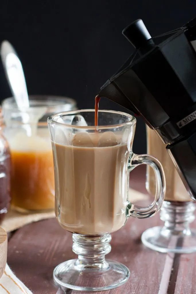 Make your own salted caramel mocha lattes from scratch at home! It's fun to be your own barista! 