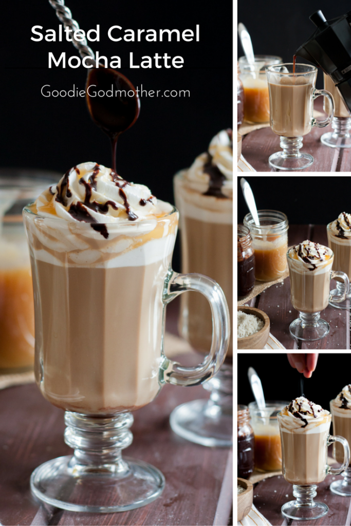 Make your own salted caramel mocha lattes from scratch at home! It's fun to be your own barista!