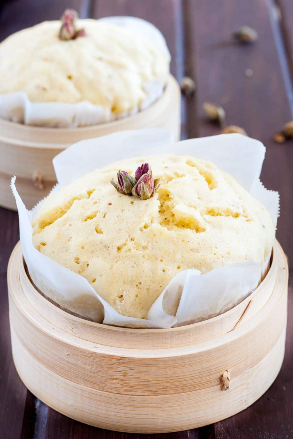 Rose Ginger Chinese Steamed Cake - A modern take on a traditional Chinese New Year Dessert. Recipe on GoodieGodmother.com