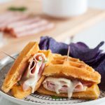 A Croque Monsieur Waffle Sandwich is a great alternative to traditional brunch dishes. It also makes a great lunch and a unique breakfast-for-dinner dinner idea! Get the easy recipe on GoodieGodmother.com
