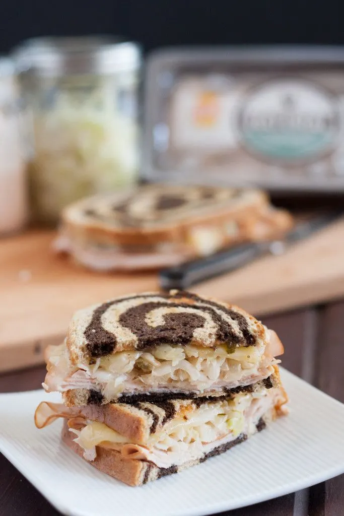 #OscarMayerNatural #sponsored - Your favorite deli sandwich can be part of a balanced diet! Make your own easy Turkey Reuben Sandwiches at home. Recipe for homemade 1000 Island Dressing included. 