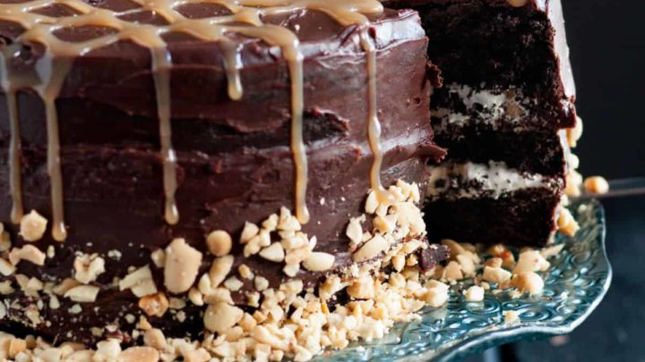 Baking with a Bass - Naked Snickers cake going out tonight to celebrate a  special birthday! This is a chocolate cake with chopped pieces of Snickers  and caramel in the middle and