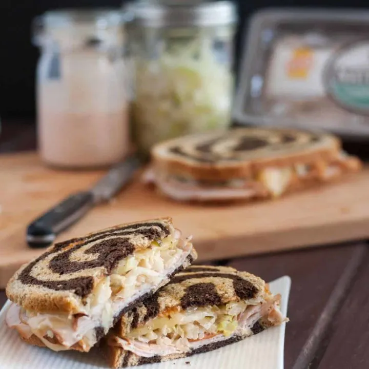 #OscarMayerNatural #sponsored - Your favorite deli sandwich can be part of a balanced diet! Make your own easy Turkey Reuben Sandwiches at home. Recipe for homemade 1000 Island Dressing included.