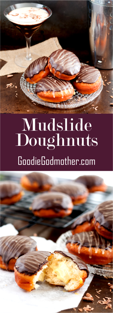 Mudslide doughnuts - because any hour with doughnuts is a happy hour. Recipe on GoodieGodmother.com