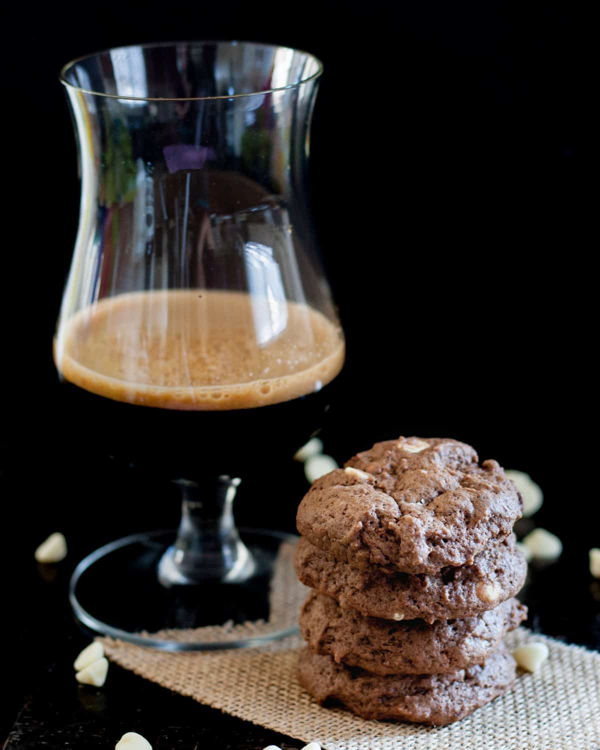 Soft chocolate coffee stout beer cookies are the perfect treat for a beer lover! The beer taste is just right and blends perfectly with the chocolate. * GoodieGodmother.com